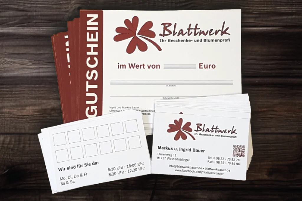 Printmedien wie Flyer und Visitenkarten